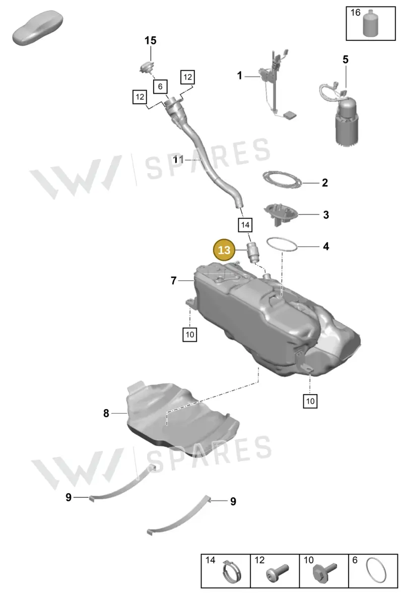 9P1201543 — Porsche Boxster Spyder (2019-2020) diagram p55201000, position 13