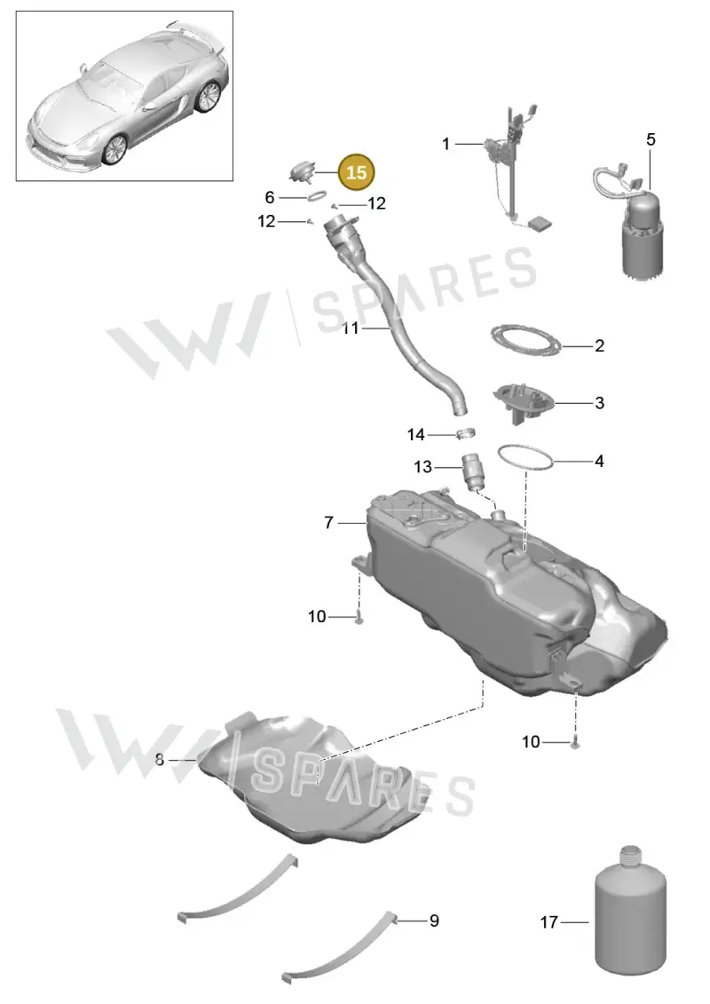 9P1201550 — Porsche Cayman GT4 (2015-2016) diagram p45201000, position 15