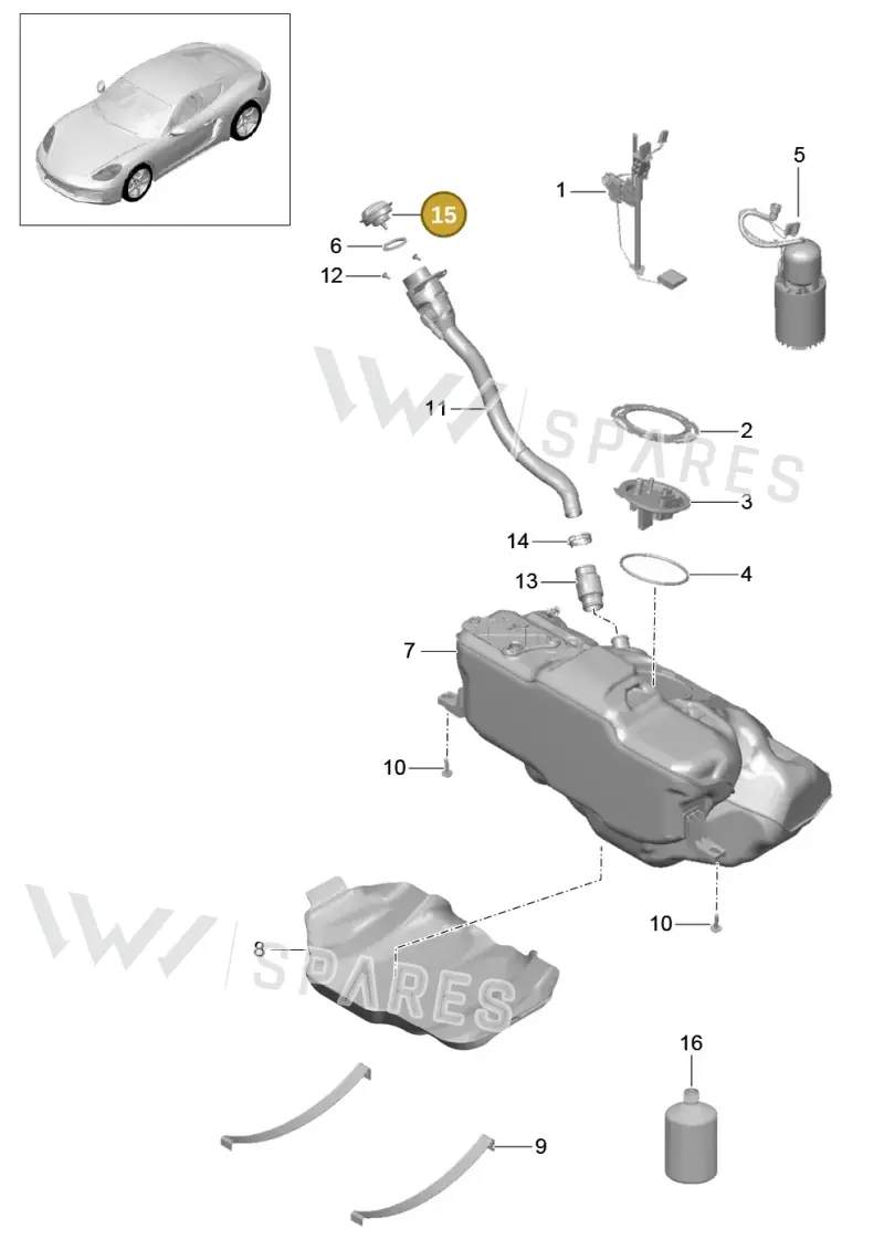 9P1201550 — Porsche Cayman (2016-2019) diagram p50201000, position 15