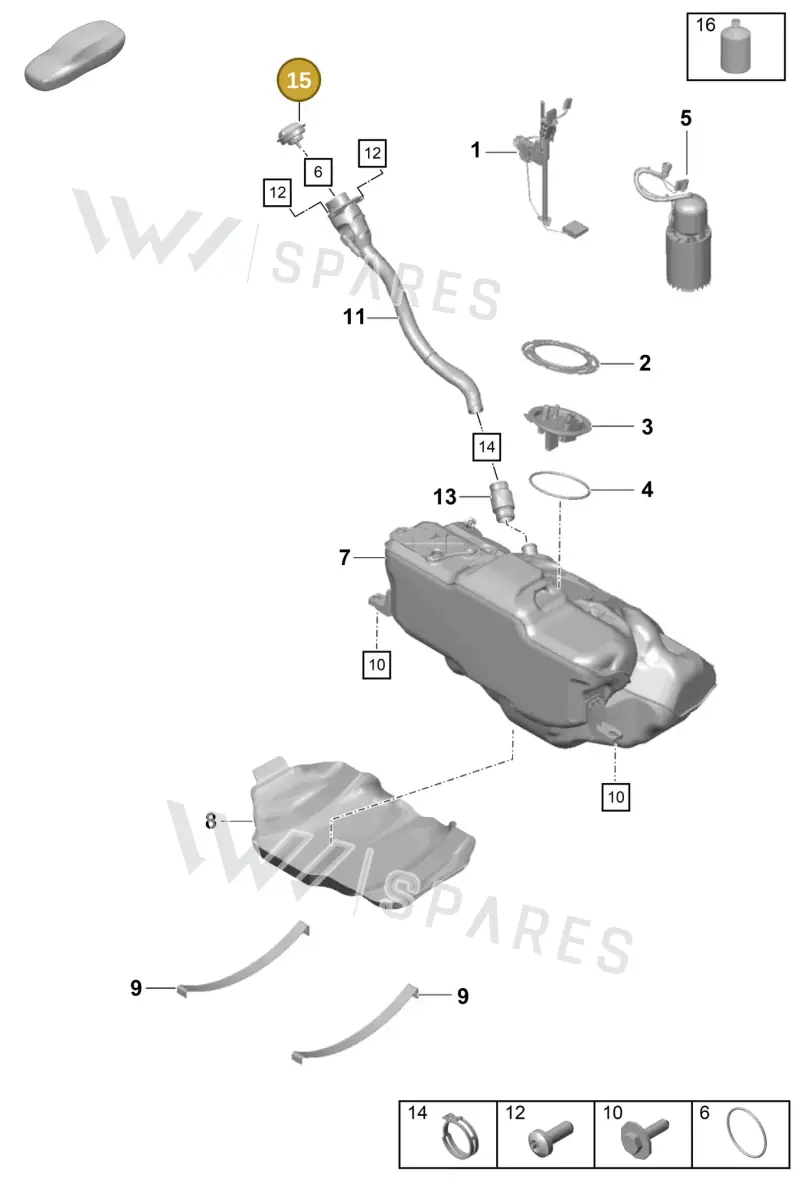 9P1201550 — Porsche Boxster Spyder (2019-2020) diagram p55201000, position 15