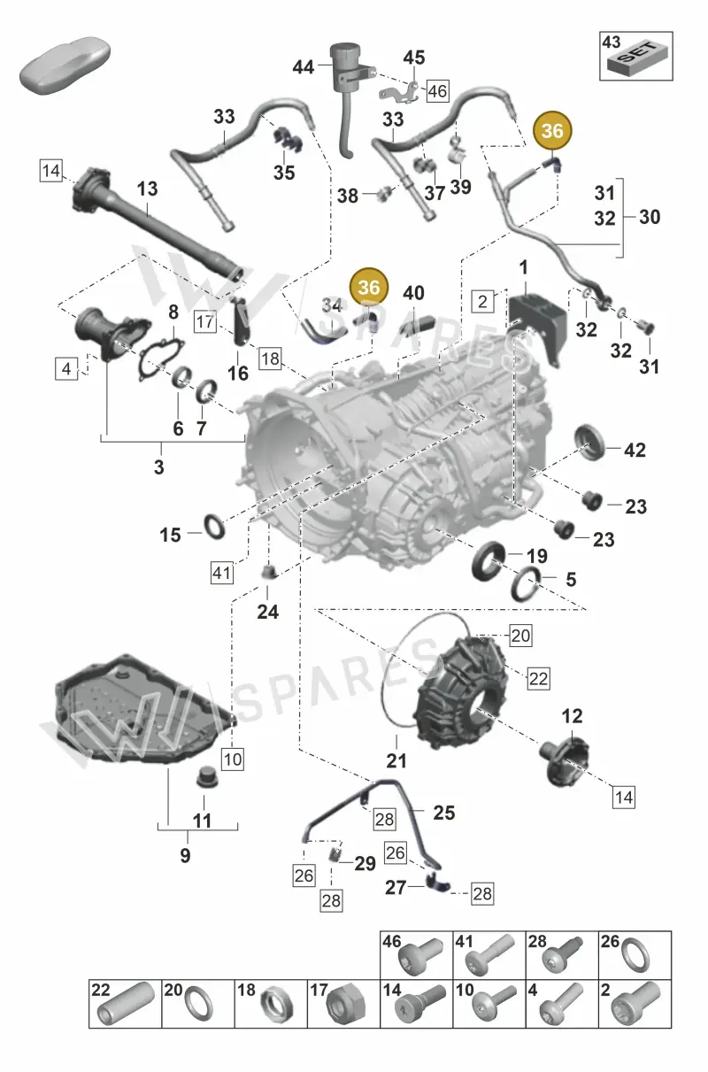 9P1301065 — Porsche 911 (2021-2022) diagram p59302100, position 36