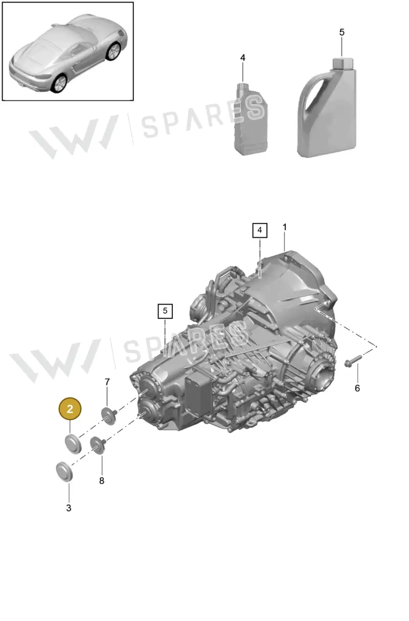 9P1301125 — Porsche Cayman (2016-2019) diagram p50320000, position 2