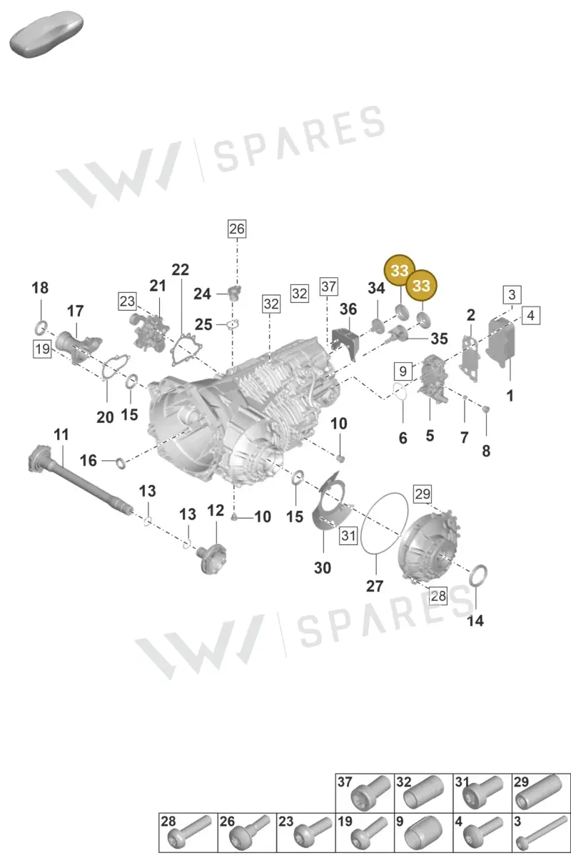 9P1301125 — Porsche 911 (2020-2022) diagram p57301100, position 33