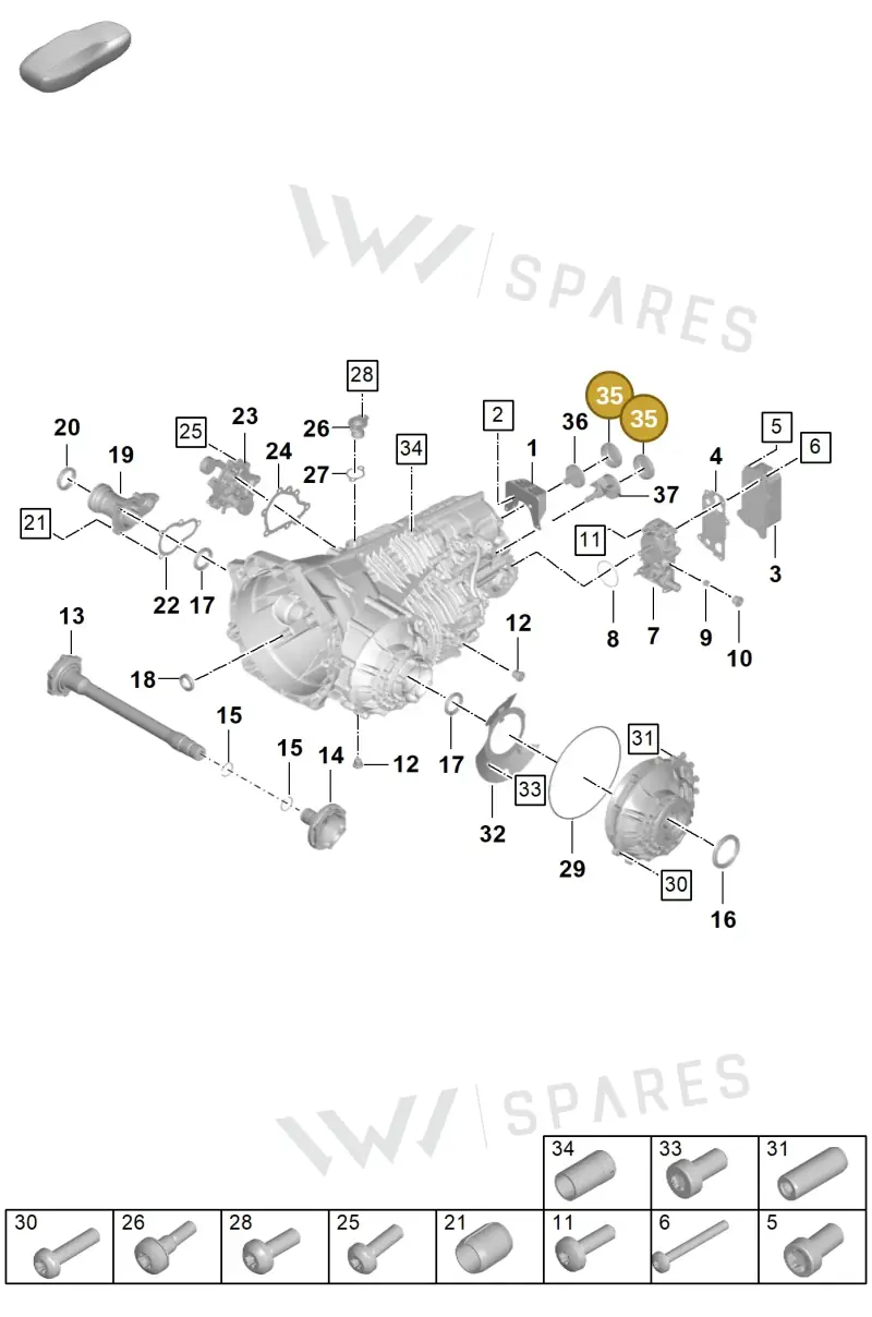 9P1301125 — Porsche 911 (2021-2022) diagram p59301100, position 35