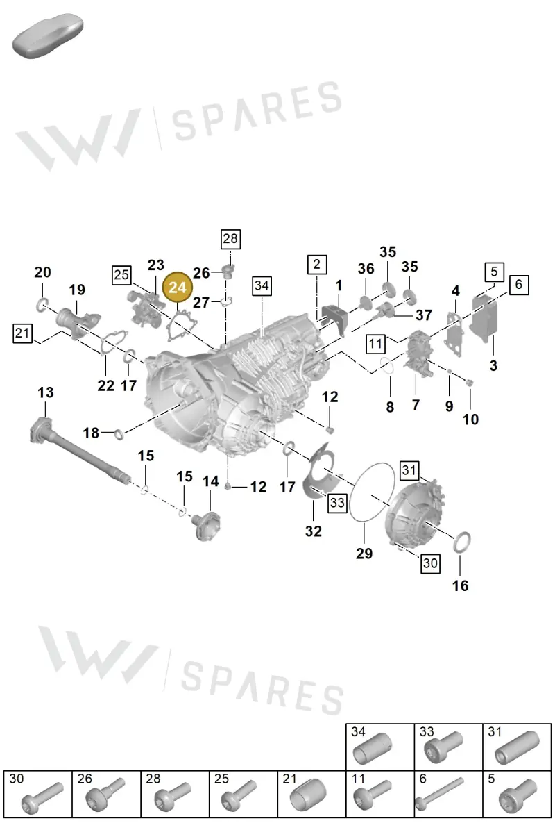 9P1301166 — Porsche 911 (2021-2022) diagram p59301100, position 24