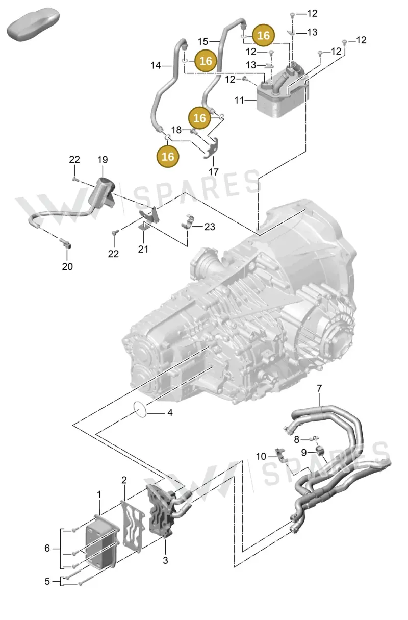 9P1301185A — Porsche Boxster Spyder (2019-2020) diagram p54360000, position 16