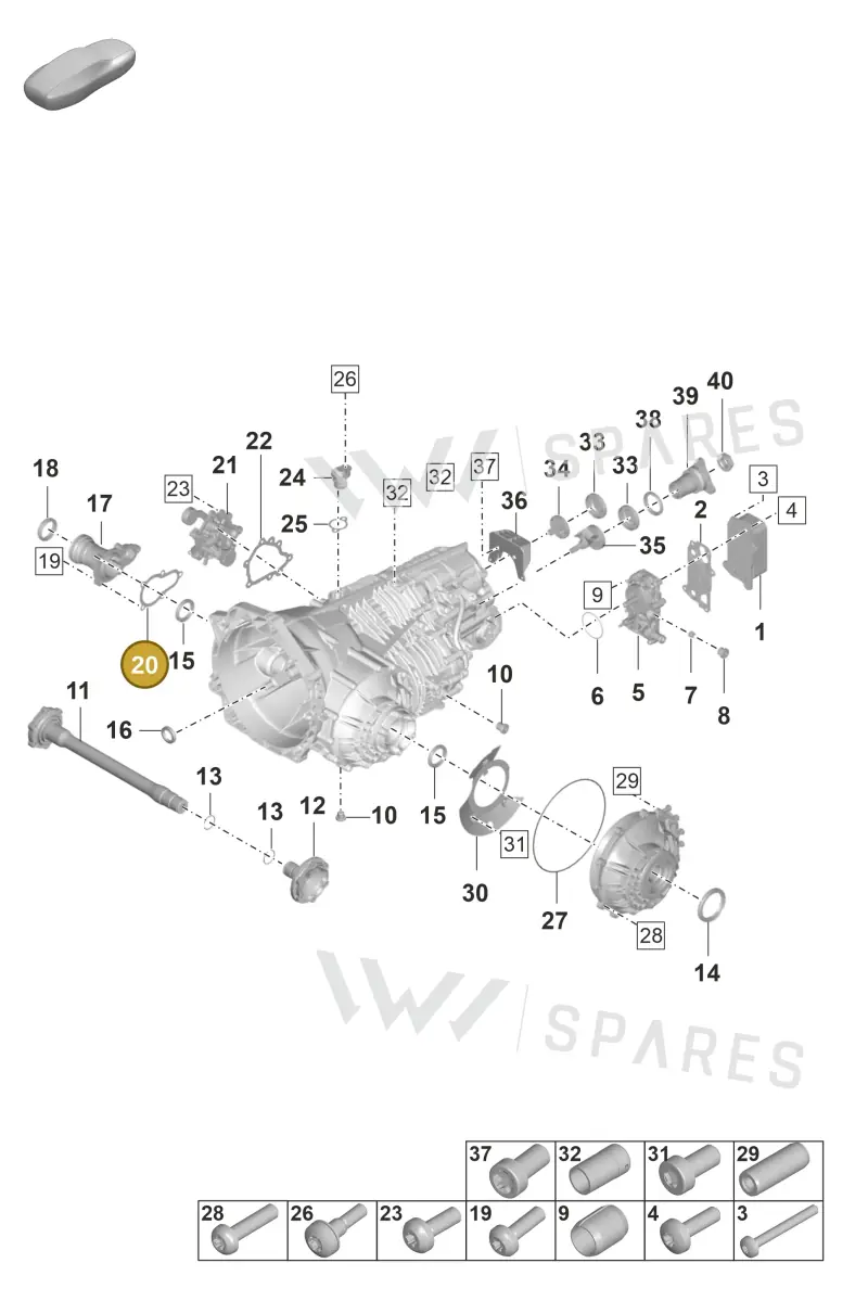 9P1301187 — Porsche 992 Carrera 4 GTS (2018-2024) diagram p53301100, position 20