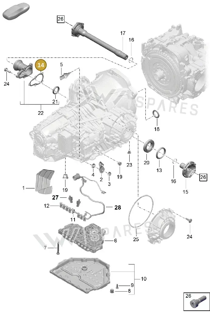 9P1301187 — Porsche Boxster Spyder (2019-) diagram p54320050, position 14