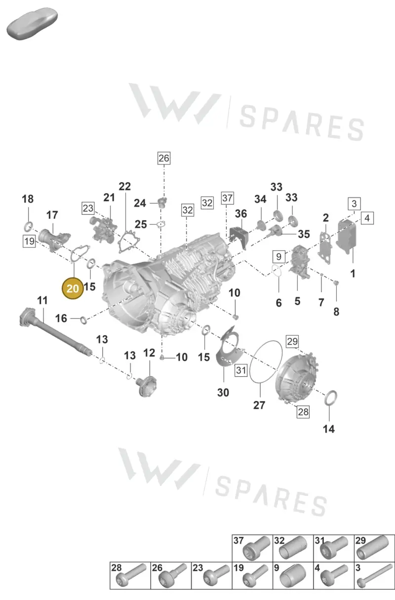 9P1301187 — Porsche 992 Sport Classic (2020-) diagram p57301100, position 20