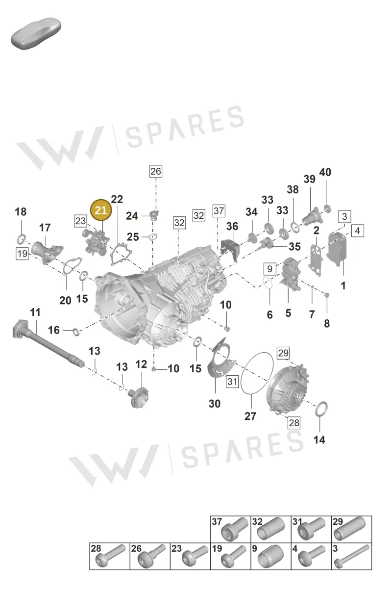 9P1301224 — Porsche 911 (2018-2024) diagram p53301100, position 21