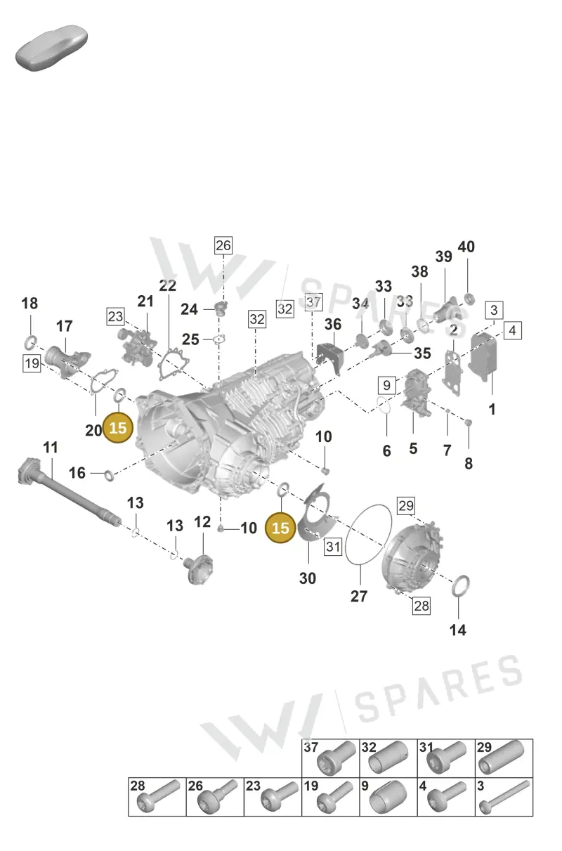 9P1301457 — Porsche 911 (2018-2024) diagram p53301100, position 15