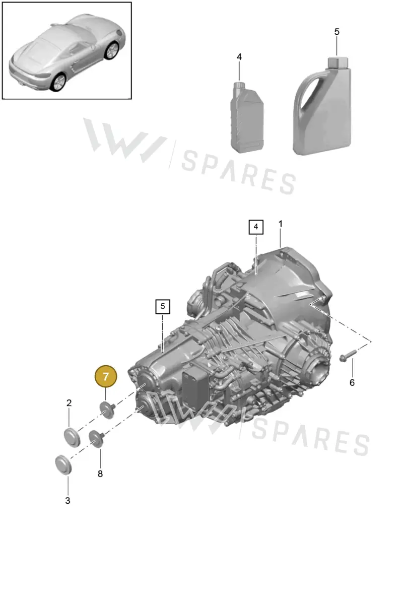 9P1301623 — Porsche Cayman (2016-2019) diagram p50320000, position 7