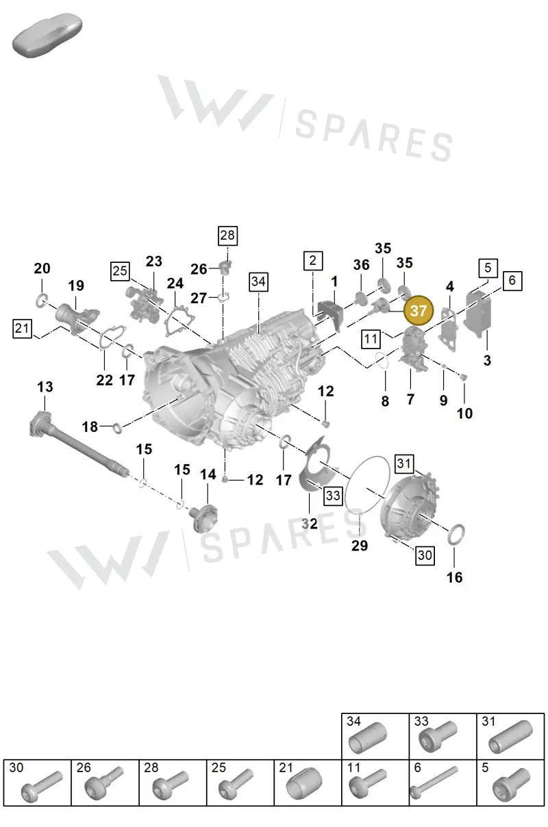 9P1301623 — Porsche 911 (2021-2022) diagram p59301100, position 37