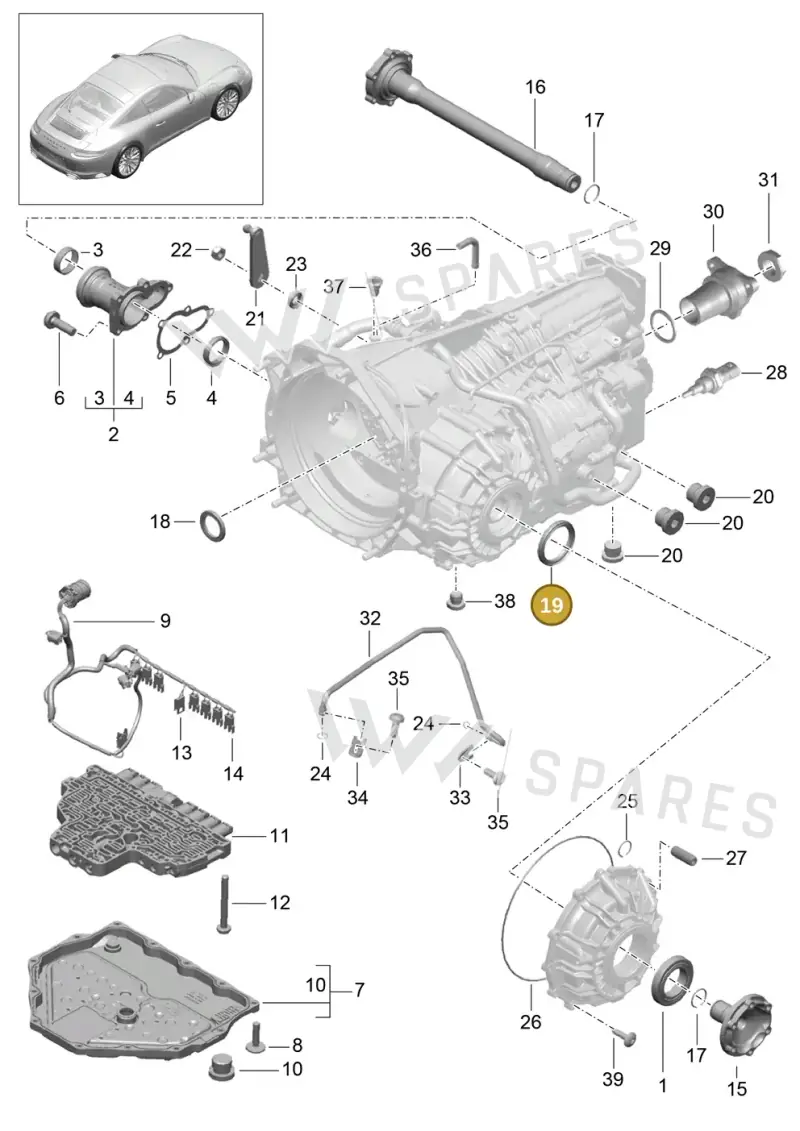 9P1301665 — Porsche 911 (2016-2019) diagram p47320005, position 19