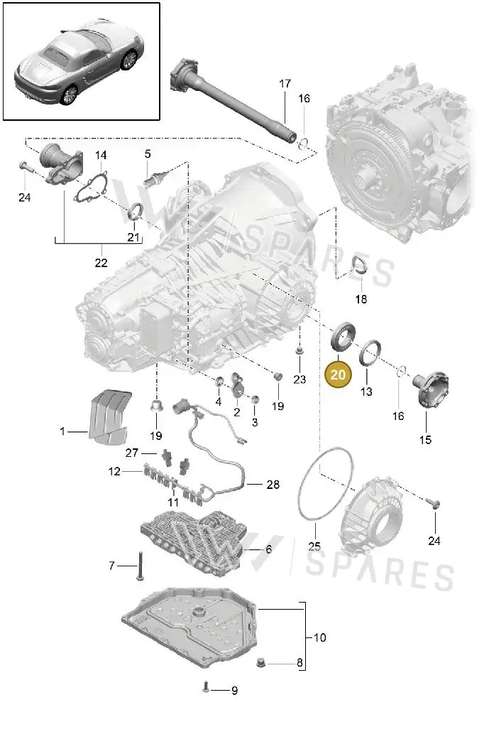 9P1301665 — Porsche Boxster (2016-2019) diagram p48320005, position 20