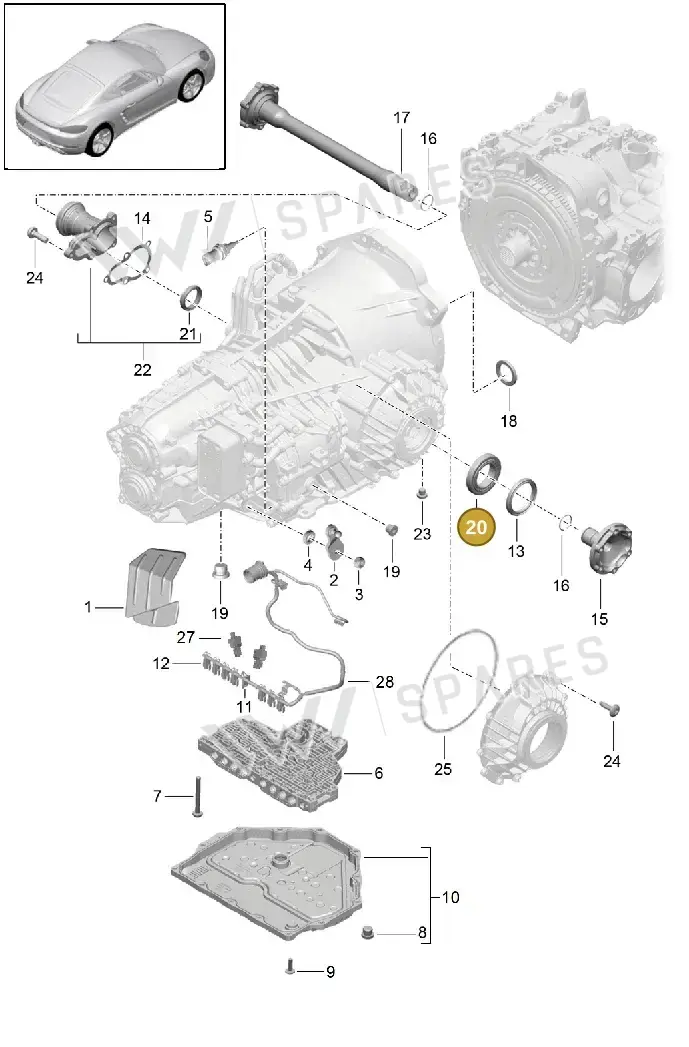 9P1301665 — Porsche Cayman (2016-2019) diagram p50320005, position 20