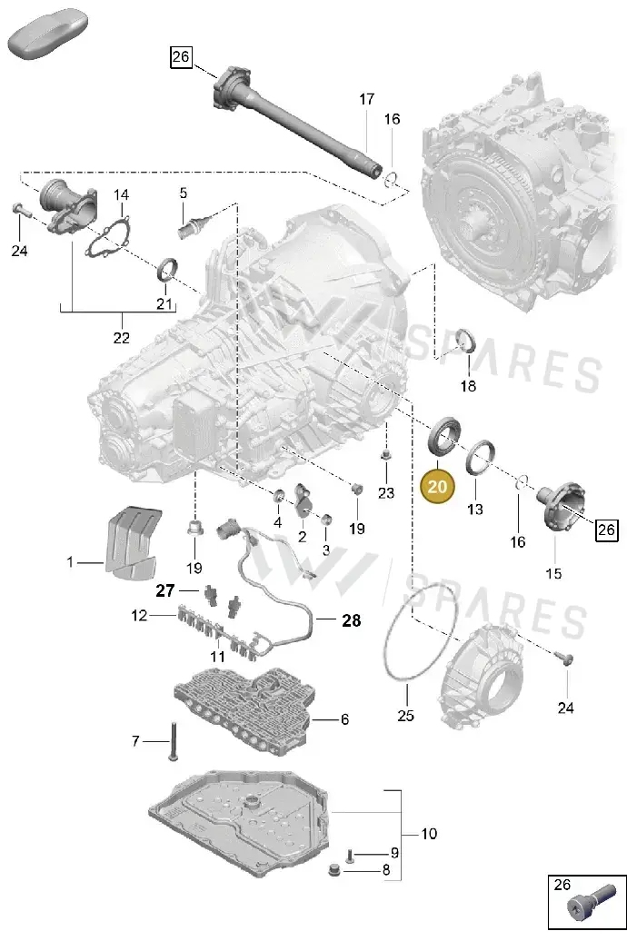 9P1301665 — Porsche Boxster Spyder (2019-2020) diagram p54320050, position 20