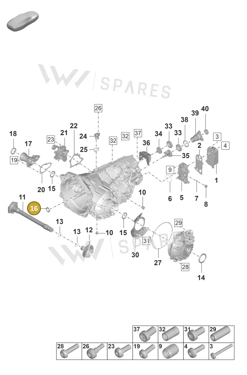 9P1311189 — Porsche 992 Carrera 4 GTS (2018-2024) diagram p53301100, position 16