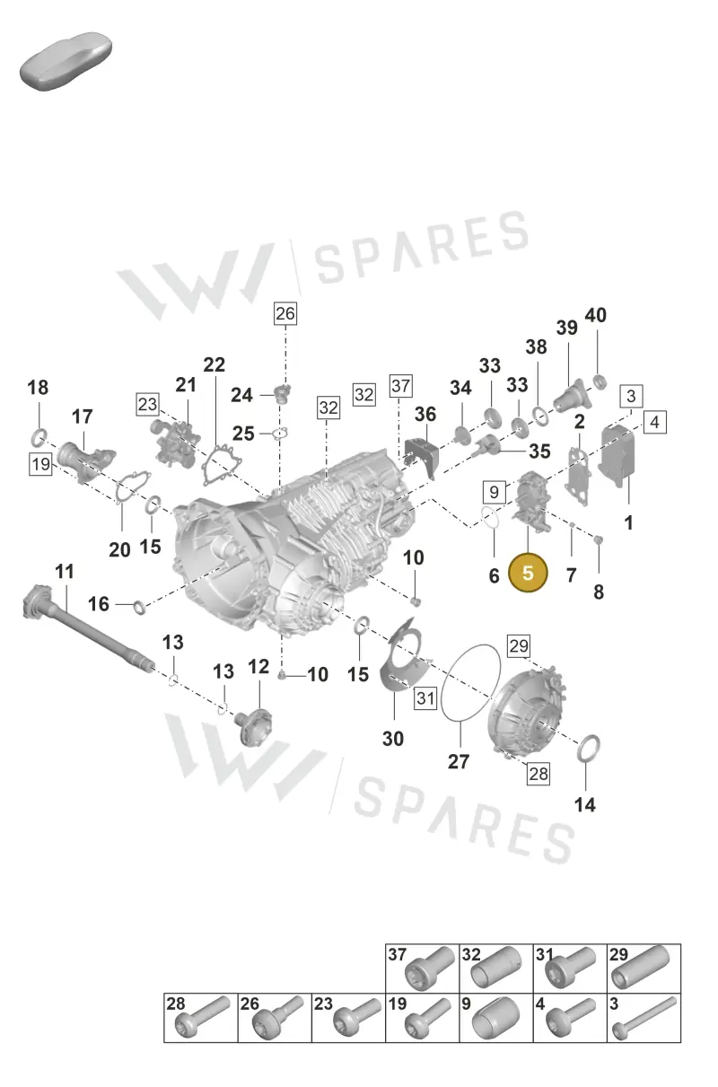 9P1315109 — Porsche 992 Carrera 4 GTS (2018-2024) diagram p53301100, position 5