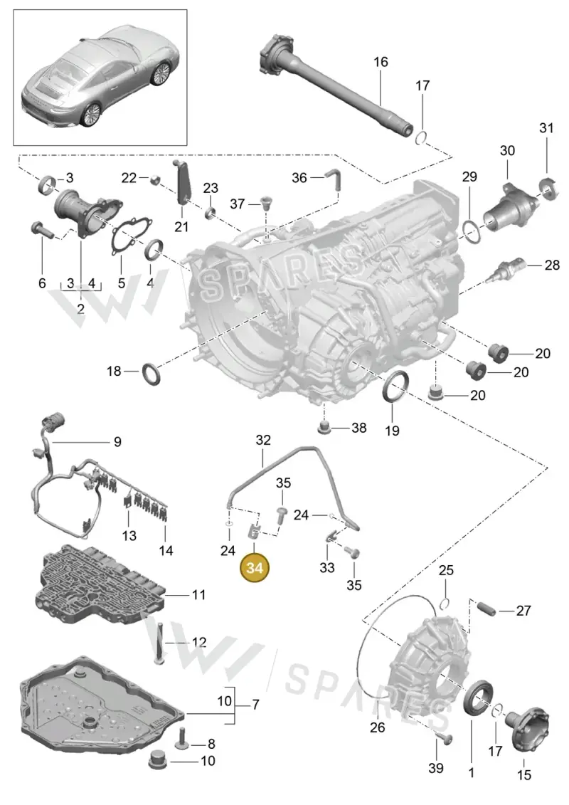 9P1317052 — Porsche 911 (2016-2019) diagram p47320005, position 34