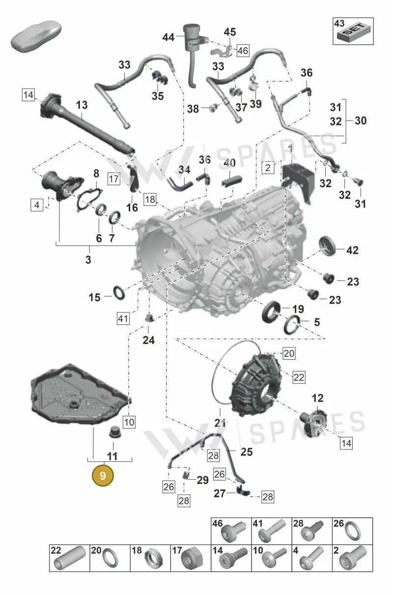 9P1321359 — Porsche 911 (2021-2022) diagram p59302100, position 9
