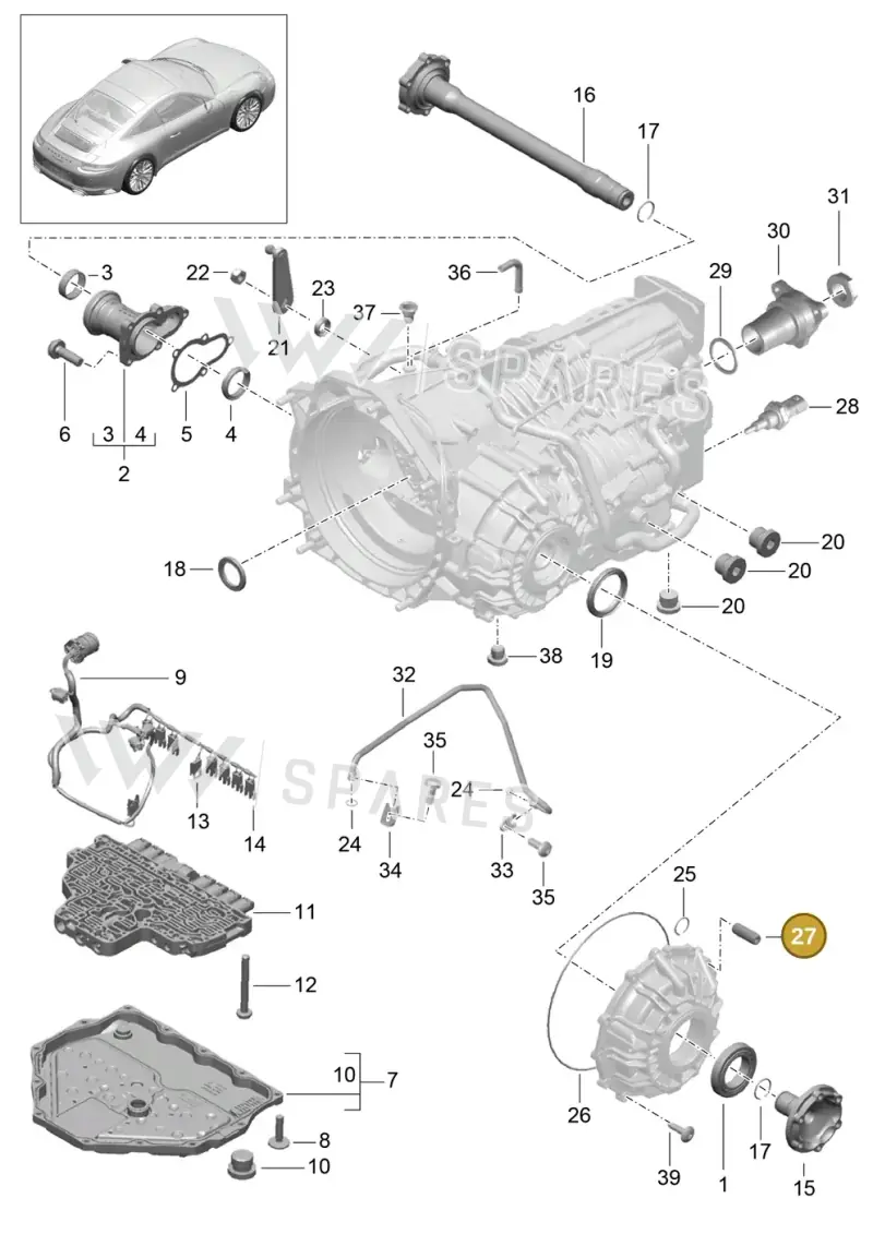 9P1321482 — Porsche 911 (2016-2019) diagram p47320005, position 27