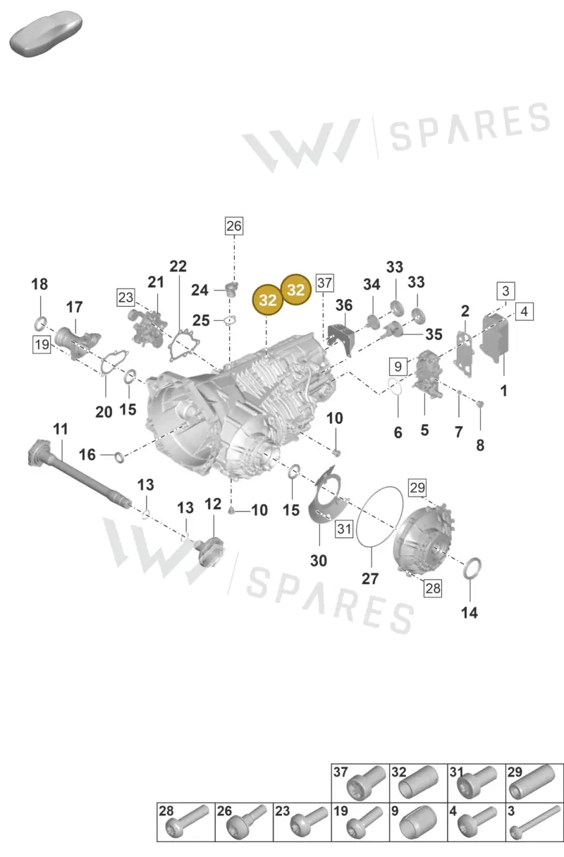 9P1321829 — Porsche 911 (2020-2022) diagram p57301100, position 32