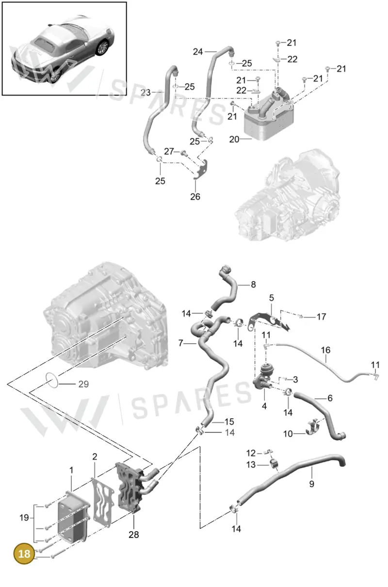 9P1399265C — Porsche Boxster (2016-2019) diagram p48360000, position 18