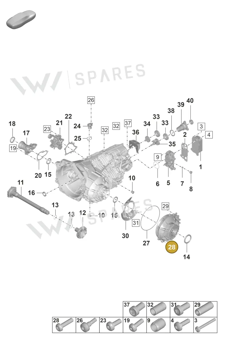 9P1399265K — Porsche 911 (2018-2024) diagram p53301100, position 28