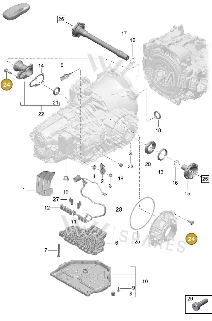 9P1399265Q — Porsche Boxster Spyder (2019-2020) diagram p54320050, position 24
