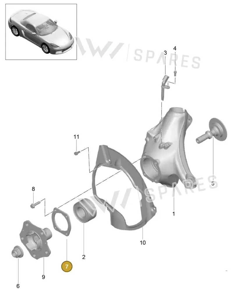 9P1407115 — Porsche Boxster (2016-2019) diagram p48401005, position 7