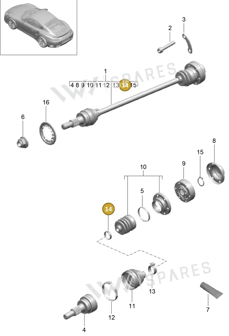 9P1407293 — Porsche 911 (2013-2020) diagram p42401012, position 14