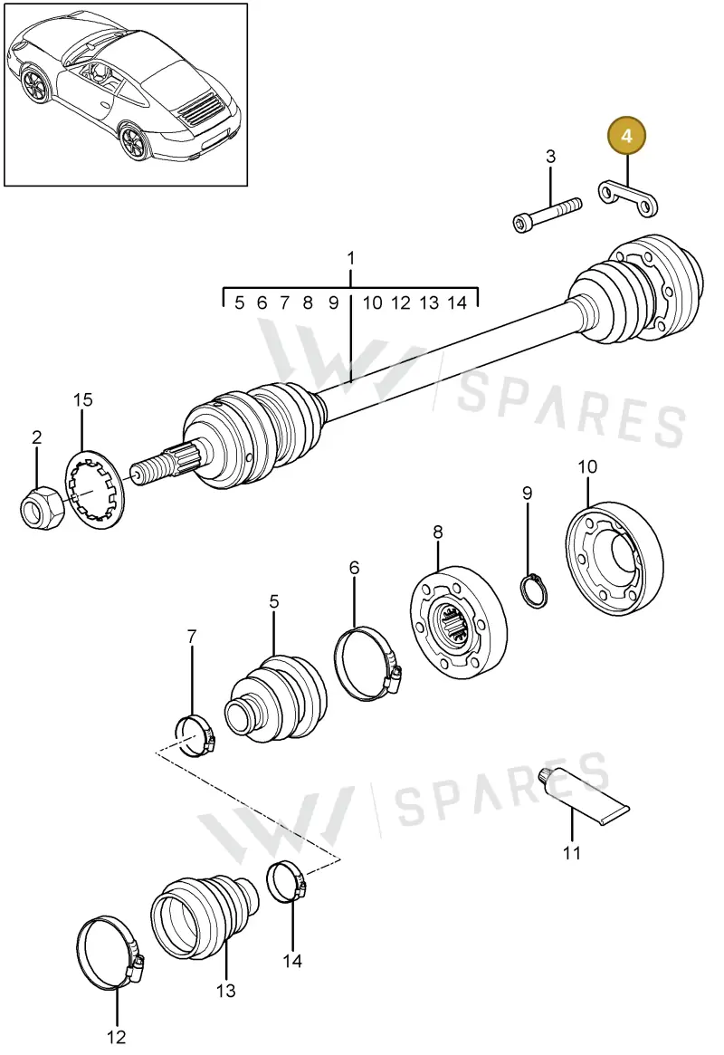 9P1407306 — Porsche 911 Carrera (2008-2012) diagram p32401010, position 4