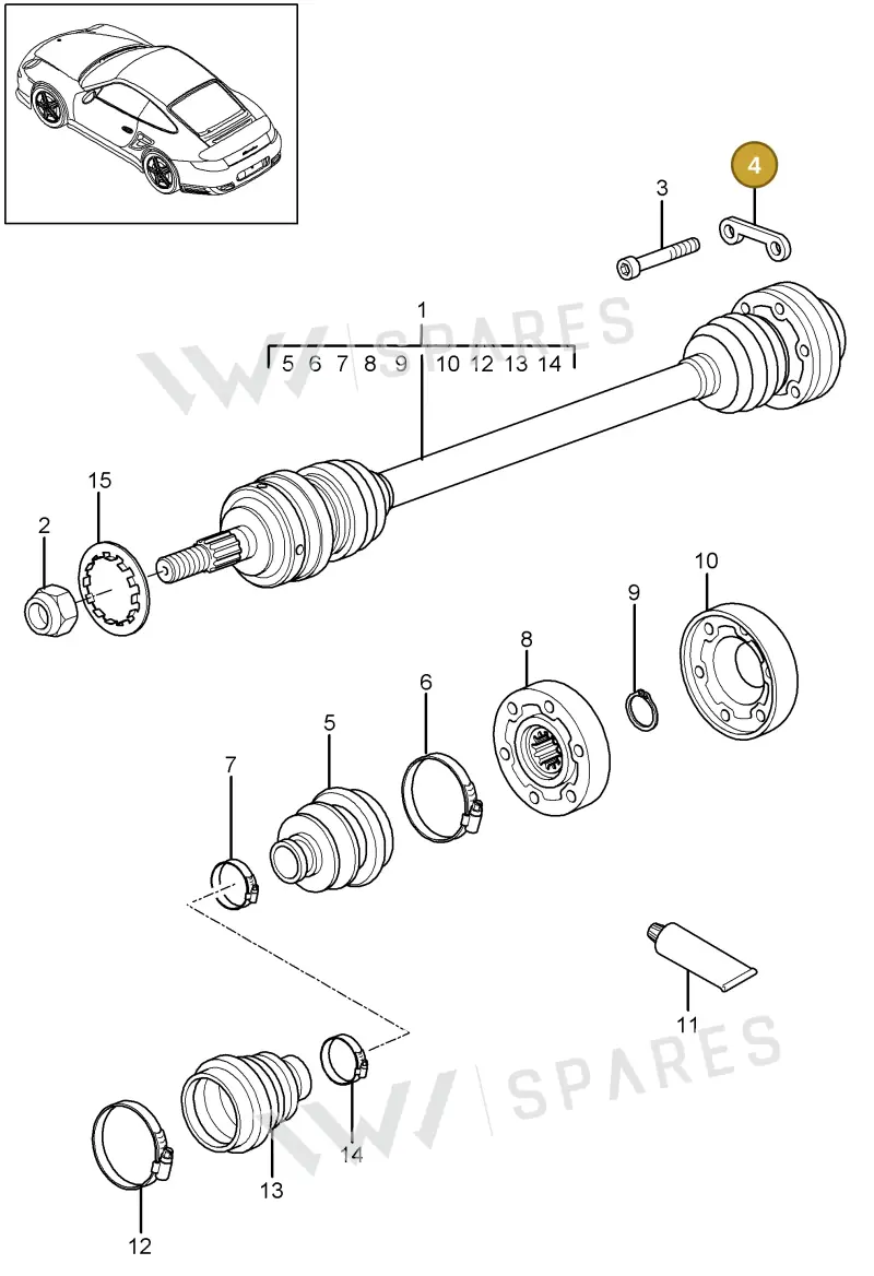 9P1407306 — Porsche GT2 RS (2009-2012) diagram p36401010, position 4