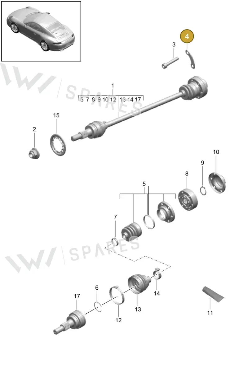9P1407306 — Porsche 991 Carrera 4 (2011-2016) diagram p38401010, position 4