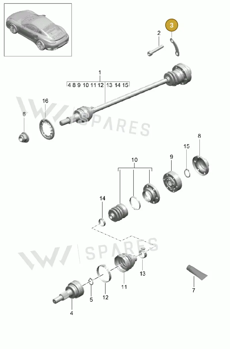 9P1407306 — Porsche 911 (2013-2020) diagram p42401010, position 3