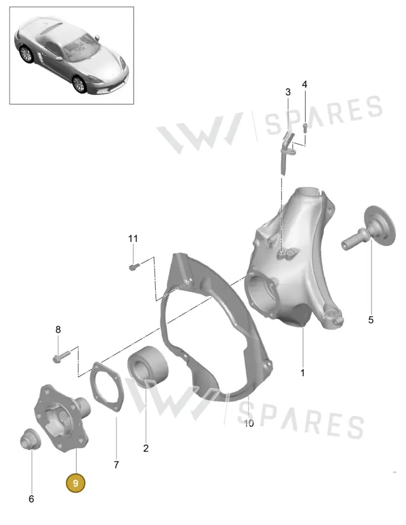 9P1407615 — Porsche Boxster (2016-2019) diagram p48401005, position 9