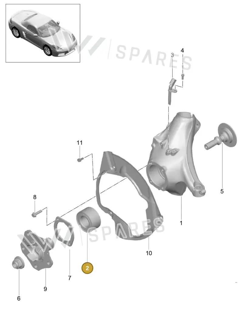 9P1407621B — Porsche Boxster (2016-2019) diagram p48401005, position 2