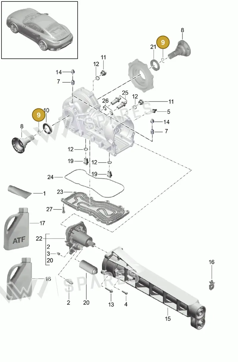 9P1409419 — Porsche 911 (2013-2020) diagram p42305015, position 9