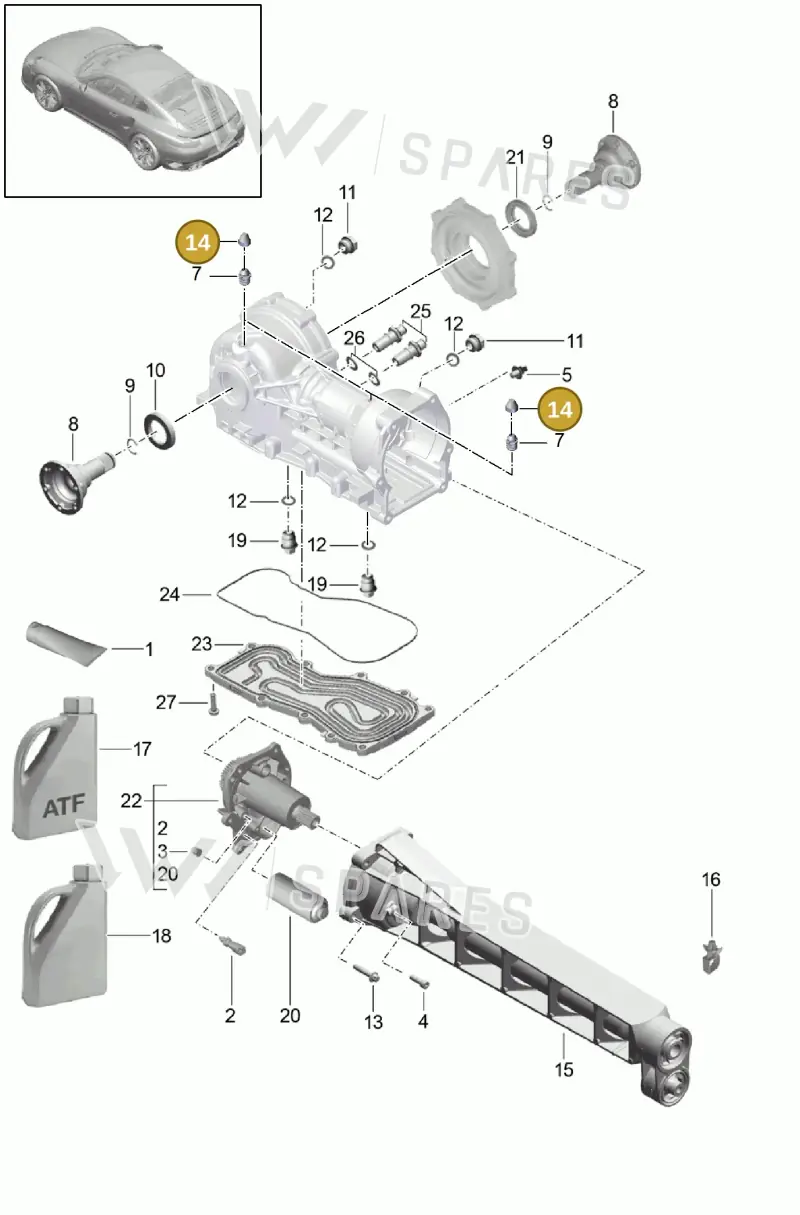 9P1409845 — Porsche 911 (2013-2020) diagram p42305015, position 14
