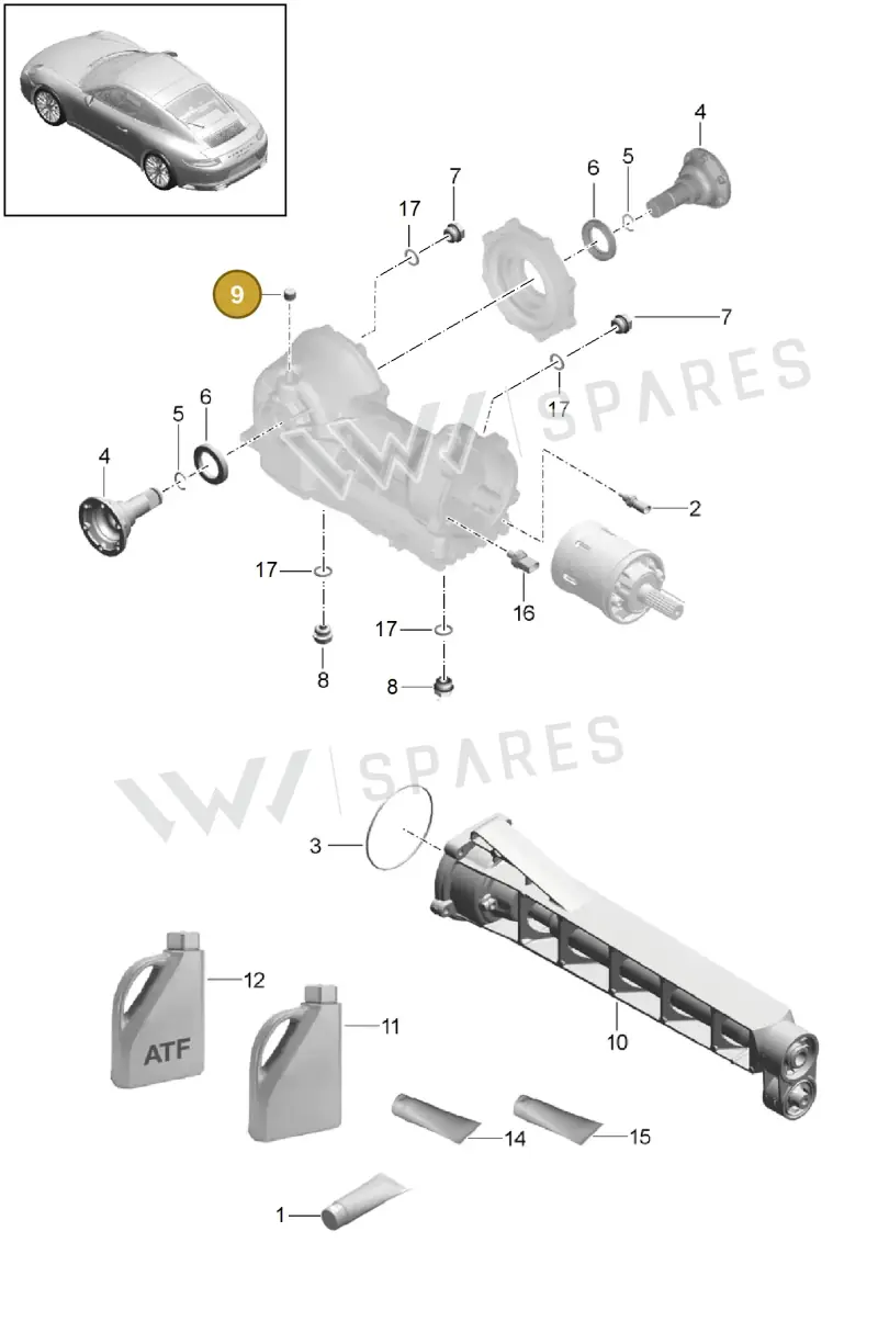 9P1409845 — Porsche 911 (2016-2019) diagram p47305005, position 9