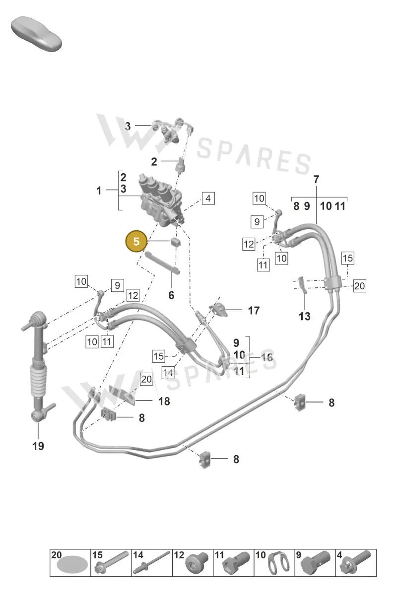 9P1411327 — Porsche 911 (2020-2022) diagram p53402100, position 5