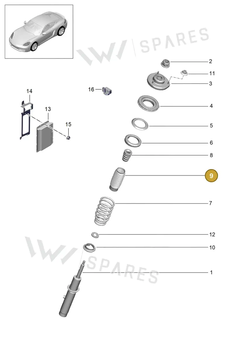 9P1412137A — Porsche Cayman (2016-) diagram p50402000, position 9