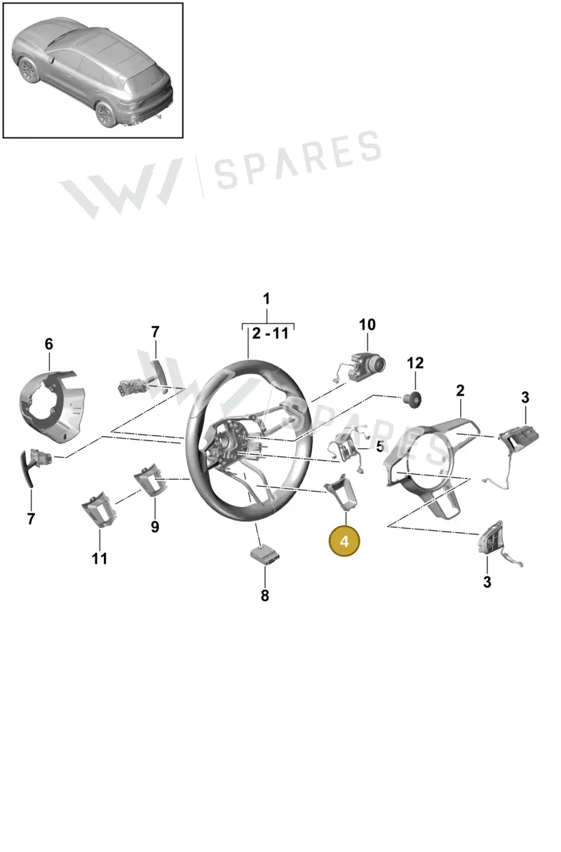 9P1419938AGT8 — Porsche Cayenne (2017-2023) diagram p51403053, position 4
