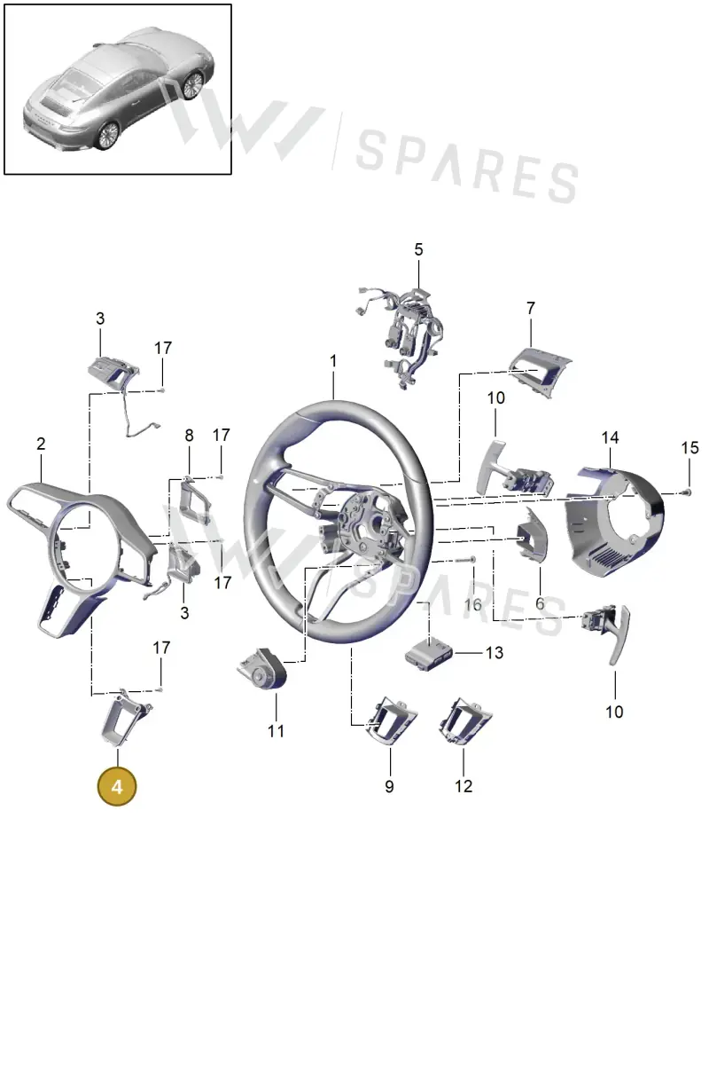 9P1419938BGT8 — Porsche 911 (2016-2019) diagram p47403010, position 4
