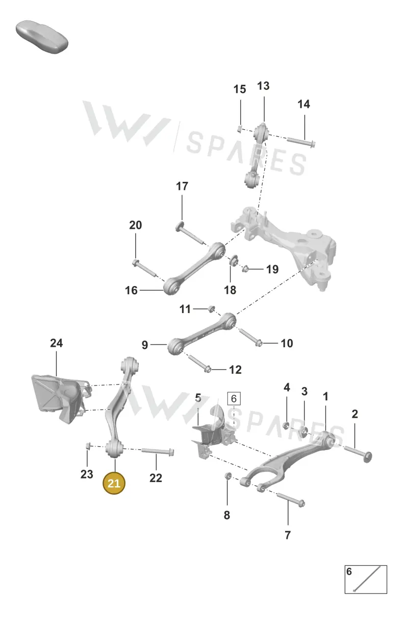 9P1505224B — Porsche 992 Carrera 4 GTS (2018-2024) diagram p53501010, position 21