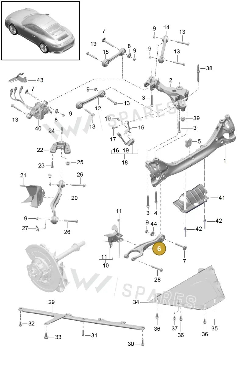 9P1505311 — Porsche 911 (2016-2019) diagram p47501001, position 6