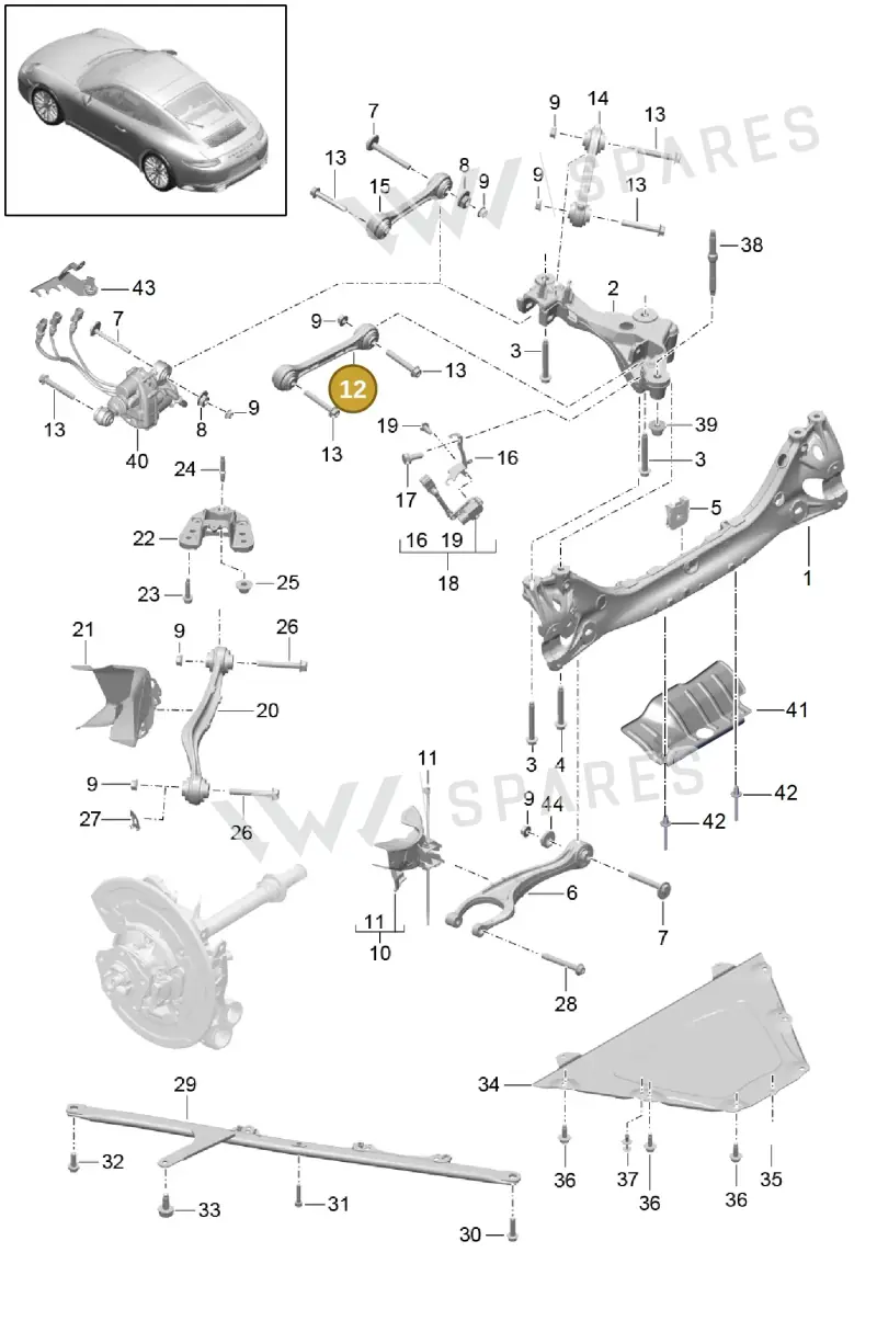 9P1505397A — Porsche 911 (2016-2019) diagram p47501001, position 12