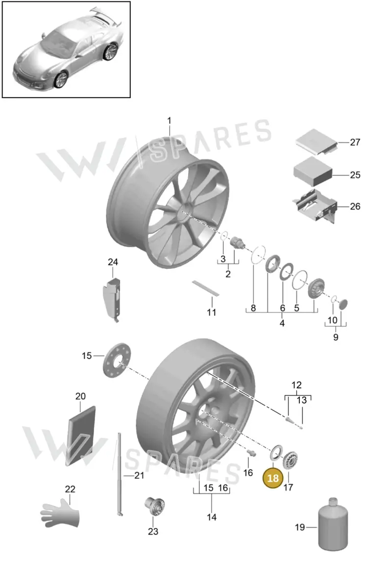 9P1601271A — Porsche 911 (2013-2020) diagram p41601000, position 18