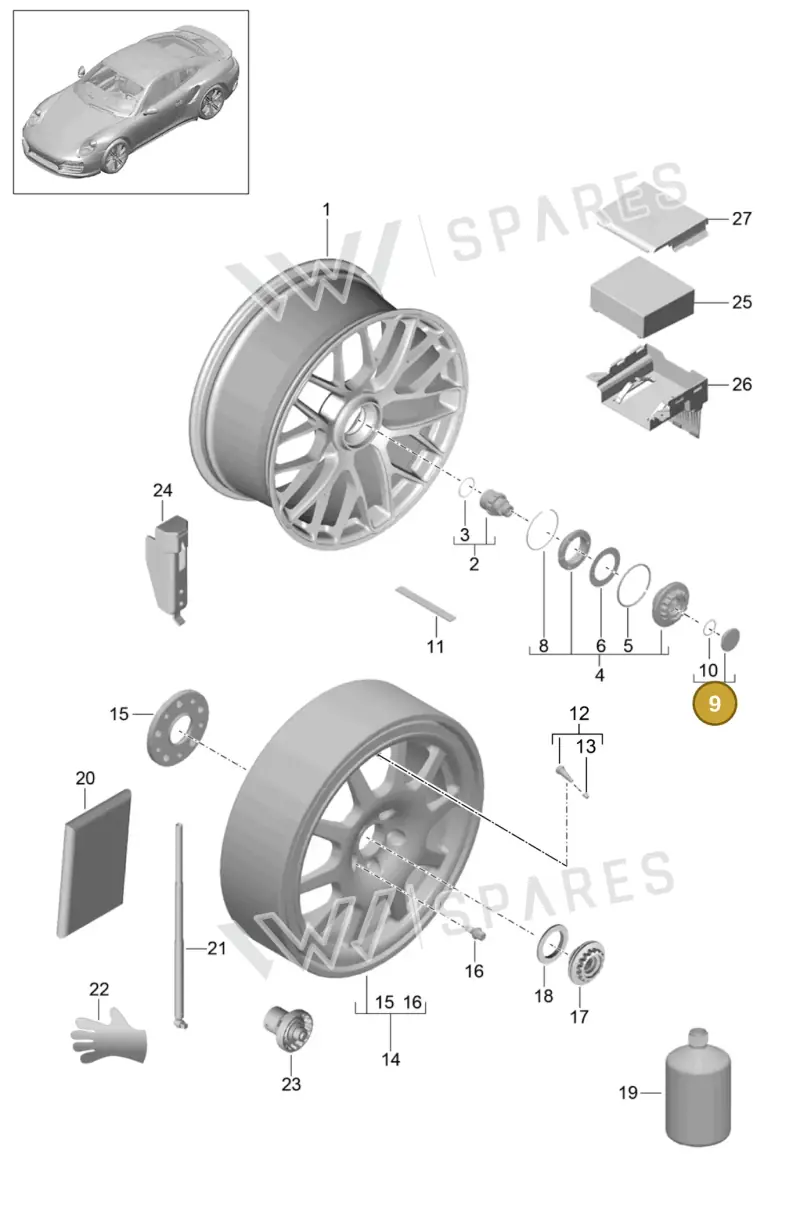 9P1601349AMH0 — Porsche 911 (2013-2020) diagram p42601001, position 9
